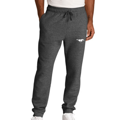 Fleece Jogger Sweatpants with White Running Horse Thumbnail